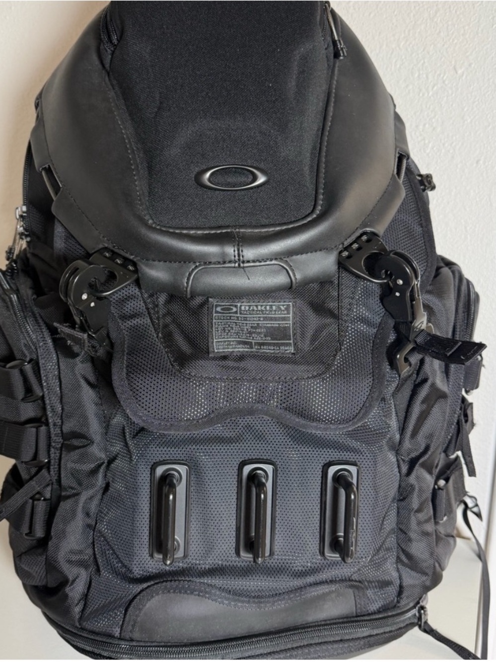 Oakley Kitchen Sink Black Tactical Field Gear Backpack - Logo Patch Detail